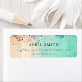 AQUAMARINE BLAUE BEACH SAND ROCK WATERCOLOR ADRESS (Insitu)