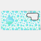 Aquamarine blaue Bläschen Sommer Modernes Monogram Samsung Galaxy Hülle (Rückseite (Horizontal))