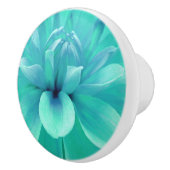 Aquamarine blaue Blume Keramikknauf (Rechts)