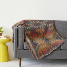 Aquamarine blaue Dunkelrot-Beige Braun-Orange Trib