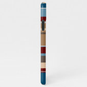 Aquamarine blaue dunkelrote, neutrale beige braune iPhone hülle (Rechte Seite)