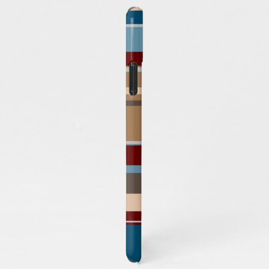 Aquamarine blaue dunkelrote, neutrale beige braune iPhone hülle (Rechte Seite)