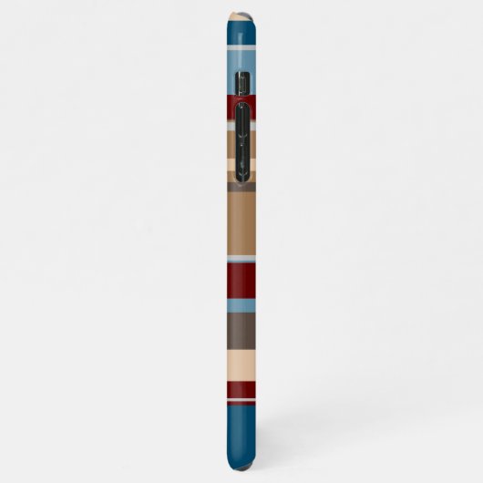 Aquamarine blaue dunkelrote, neutrale beige braune iPhone hülle (Linke Seite)