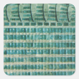 aquamarine blaue Fliesen Quadratischer Aufkleber