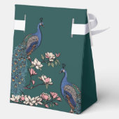 Aquamarine blaue Flora und Blume in Magnolien Geschenkschachtel (Rückseite)