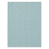 Aquamarine blaue Gingham-Baumwolltischdecke Tischdecke (Vorderseite)