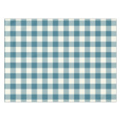Aquamarine blaue Gingham-/Büffel-Karo-Tischdecke Tischdecke (Vorderseite (Horizontal))