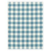 Aquamarine blaue Gingham-/Büffel-Karo-Tischdecke Tischdecke (Vorderseite)