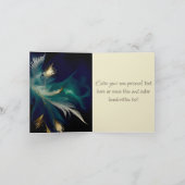 aquamarine blaue goldene Feder gefaltet Einladung (Innenseite)