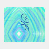 Aquamarine blaue Greenwater-Farb-Linien fügen Ihr Fleecedecke (Vorderseite (Horizontal))