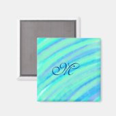 Aquamarine blaue Greenwater-Farb-Linien fügen Ihr  Magnet (Vorderseite/Rückseite)