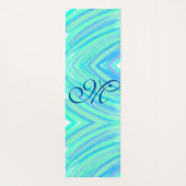 Aquamarine blaue Greenwater-Farb-Linien fügen Ihr Yogamatte (Rückseite)