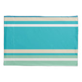 Aquamarine, blaue, grüne und türkisfarbene Streife Kissenbezug (Rückseite)