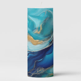 Aquamarine Blaue Horizonte: Ein Abstrakter Ozean Stumpenkerze