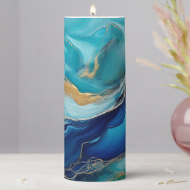 Aquamarine Blaue Horizonte: Ein Abstrakter Ozean Stumpenkerze
