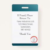 Aquamarine blaue ID-Karte (vertikal/portrait) Ausweis (Rückseite)