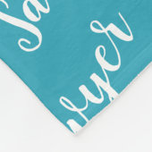 Aquamarine blaue Kalligrafie Personalisierte Wiede Fleecedecke (Ecke)