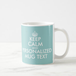 Aquamarine blaue KeepCalm-Tasse Anpassbare Vorla Kaffeetasse