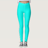 Aquamarine blaue Leggings Seitenstreifen Wählen Si (Vorderseite)