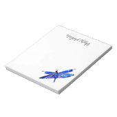 Aquamarine Blaue Libelle Personalisiert HandGezeic Notizblock (Rotiert)