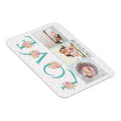 Aquamarine blaue LIEBE, rosa Rosen Valentinstag Magnet (Rechte Seite)