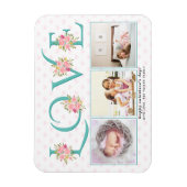 Aquamarine blaue LIEBE, rosa Rosen Valentinstag Magnet (Vertikal)