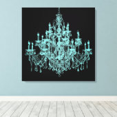 Aquamarine blaue Lüster Leinwand Wand Printmedien (Insitu (Holzboden))