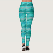 Aquamarine Blaue Meereswellen Leggings (Rückseite)