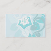 Aquamarine blaue moderne Blatt-Blume und Rebe Visitenkarte (Rückseite)