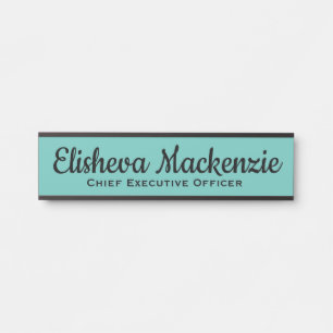 Aquamarine blaue Office-Türsignaturen Türschild