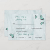 aquamarine blaue Schmetterlingskarte RSVP Karte (Vorne/Hinten)