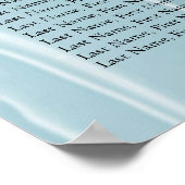 Aquamarine blaue Seide mit weißer Perle Seekarte Poster (Ecke)