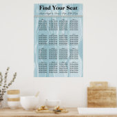 Aquamarine blaue Seide mit weißer Perle Seekarte Poster (Küche)