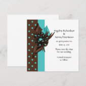 Aquamarine blaue und braune Polka Dots Save the Da Date (Vorne/Hinten)