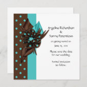 Aquamarine blaue und braune Polka Dots Save the Da Save The Date (Vorne/Hinten)