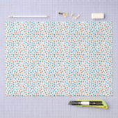 Aquamarine, blaue und orangefarbene Polka-Punkte T Seidenpapier (Handwerk)