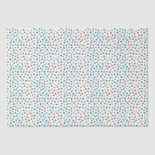 Aquamarine, blaue und orangefarbene Polka-Punkte T Seidenpapier