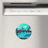 Aquamarine, blaue und schwarze Flüssig-Wirbel Magnet (In Situ (Geschirrspüler))