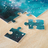 Aquamarine, blaue und schwarze Flüssig-Wirbel   Puzzle (Seite)