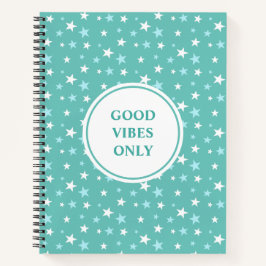 Aquamarine blaue und weiße Sterne Notizblock