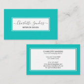 Aquamarine blaue und weiße Visitenkarte (Vorne/Hinten)