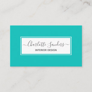 Aquamarine blaue und weiße Visitenkarte