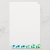 Aquamarine blaue Vintage Diamanten, aquamarine bla Briefpapier (Vorne/Hinten)