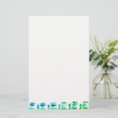 Aquamarine blaue Vintage Diamanten, aquamarine bla Briefpapier (Stehend Vorderseite)