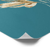 Aquamarine Blaue Wildblume Blume Wasserfarbe Poster (Ecke)