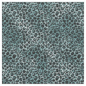 Aquamarine Blauer Leopardendruck Stoff (Nahaufnahme)