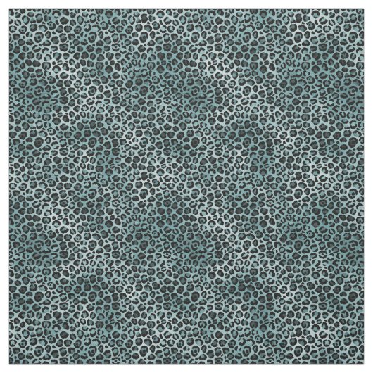 Aquamarine Blauer Leopardendruck Stoff (Muster)