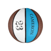 Aquamarine Blauer Name Ball Player Number-Ätzung Mini Basketball (Vertikal)