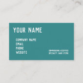 Aquamarine blaugrüne Crochet Chart Visitenkarte (Rückseite)