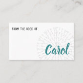 Aquamarine blaugrüne Crochet Chart Visitenkarte (Vorderseite)